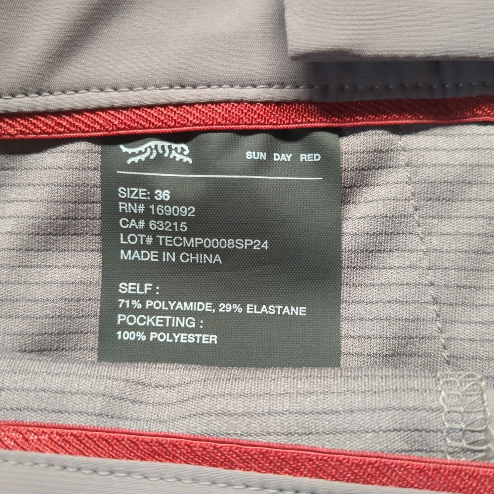 Sun Day Red Shorts Mens 36 Taupe Endless Stretch Tiger Woods Golf Performance - Picture 10 of 14